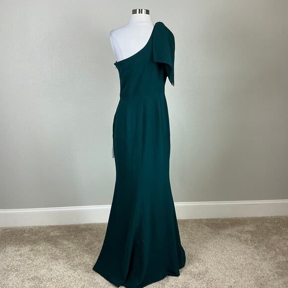 Dress the Population One Shoulder A-Line Evening Gown Green Size Medium Dress - Picture 7 of 12